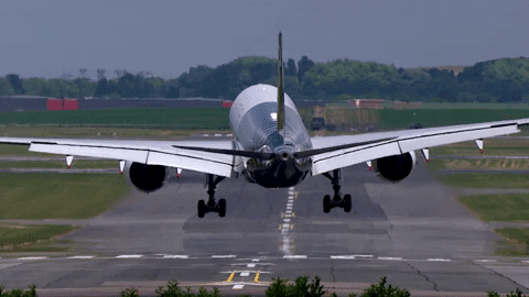 GIF of a plane landing.
