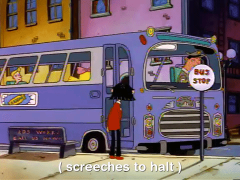 Gif of a person getting into a bus