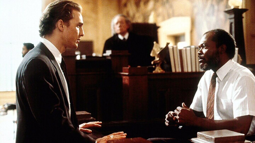 Still of Mathew McConaughey and Samuel L. Jackson in A Time to Kill.